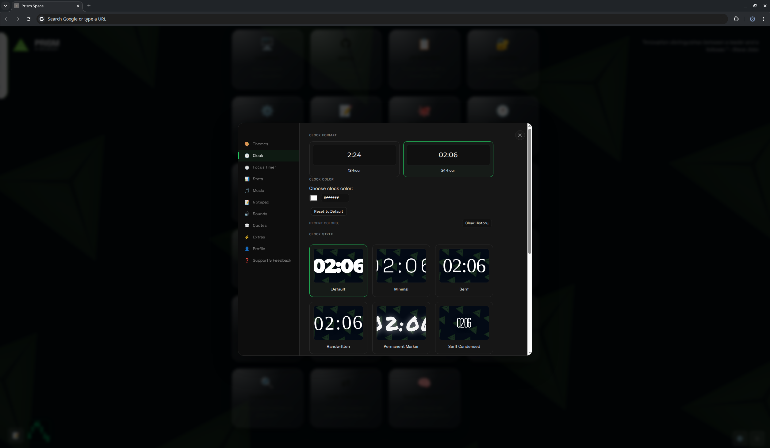 Customizable Settings